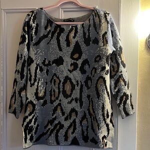 Boston Proper Knit Sweater in Blue and Gray